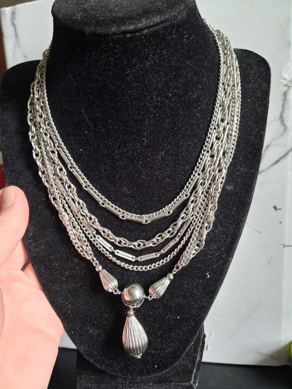 16 inch Multistrand statement necklace